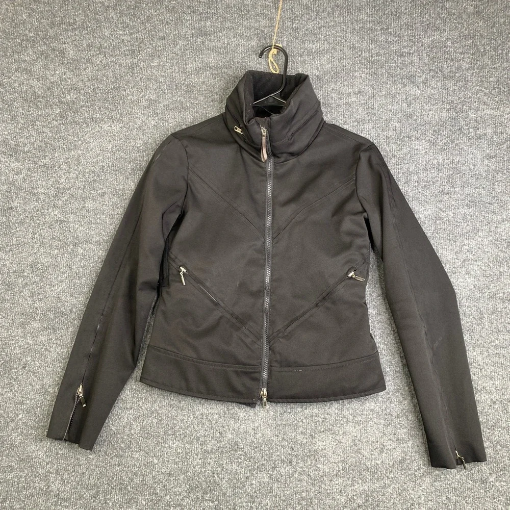 Erin Snow Womens XS Black Full Zip Ski Jacket Powder Skirt 410211 Seam Sealed - Picture 1 of 15